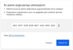 Bizmu Kimlik Doğrulama Uygulamasıyla (2FA) Giriş Rehberi 20 2fa private key
